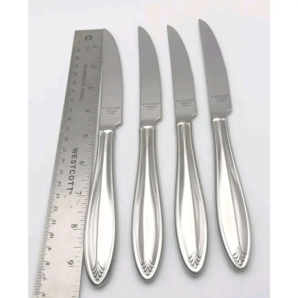 Lenox Covington 4 Piece Steak Knife Set 18/10 Stainless Flatware Vietnam NOS